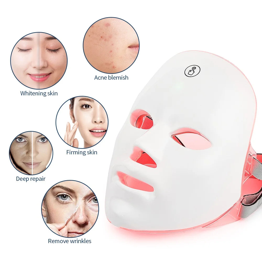GlowPulse 7-Color LED Face & Neck Therapy Mask