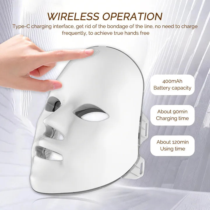GlowPulse 7-Color LED Face & Neck Therapy Mask