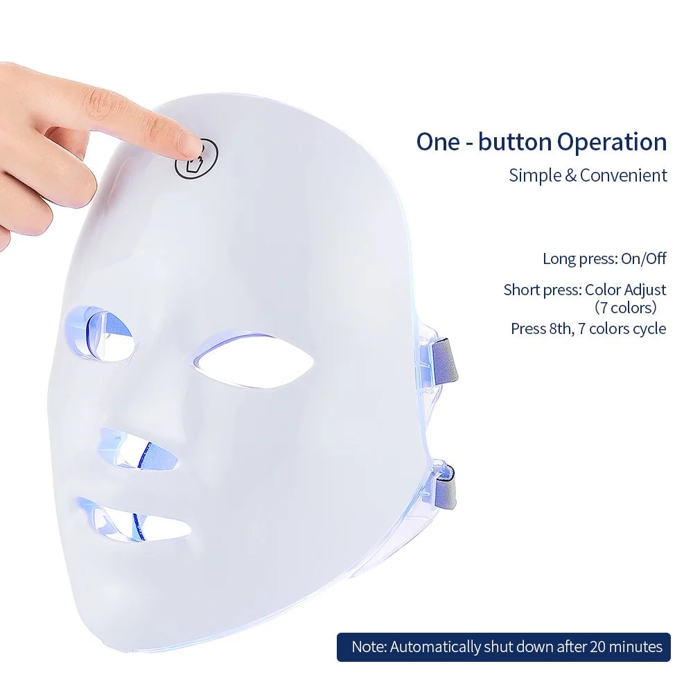 GlowPulse 7-Color LED Face & Neck Therapy Mask