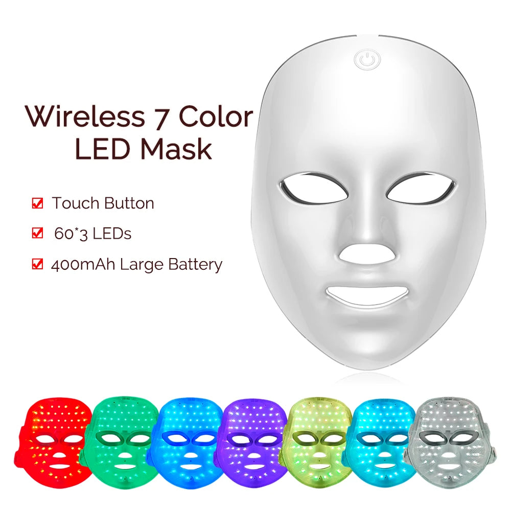 GlowPulse 7-Color LED Face & Neck Therapy Mask