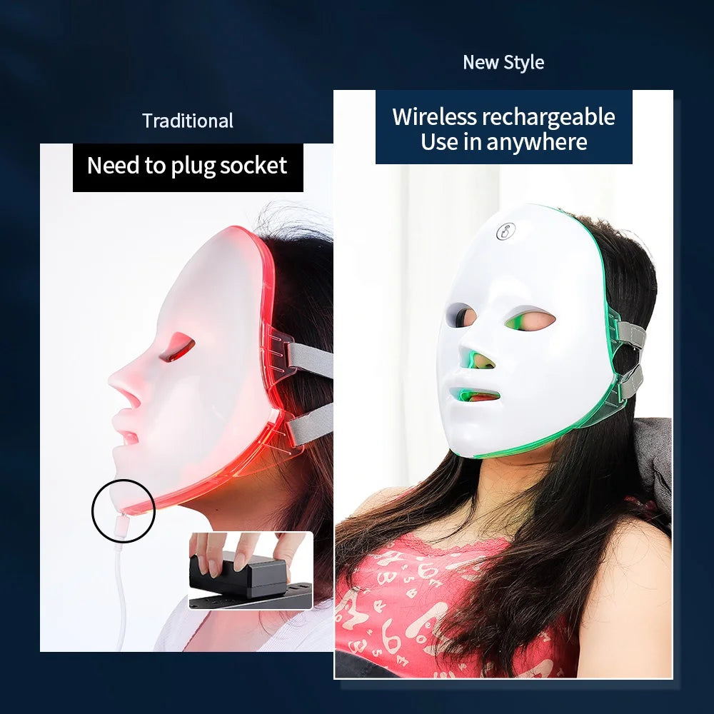 GlowPulse 7-Color LED Face & Neck Therapy Mask