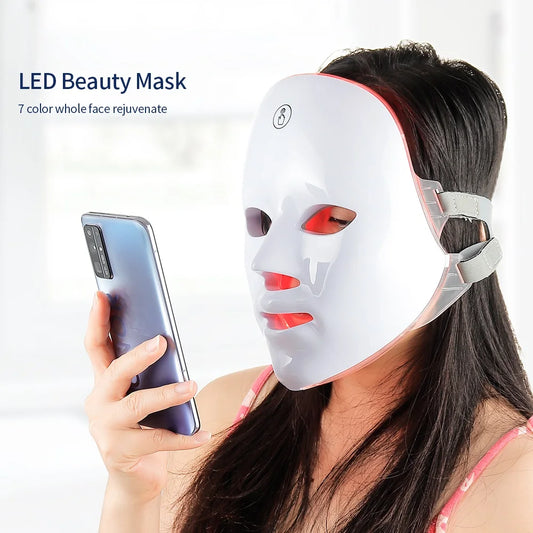 GlowPulse 7-Color LED Face & Neck Therapy Mask